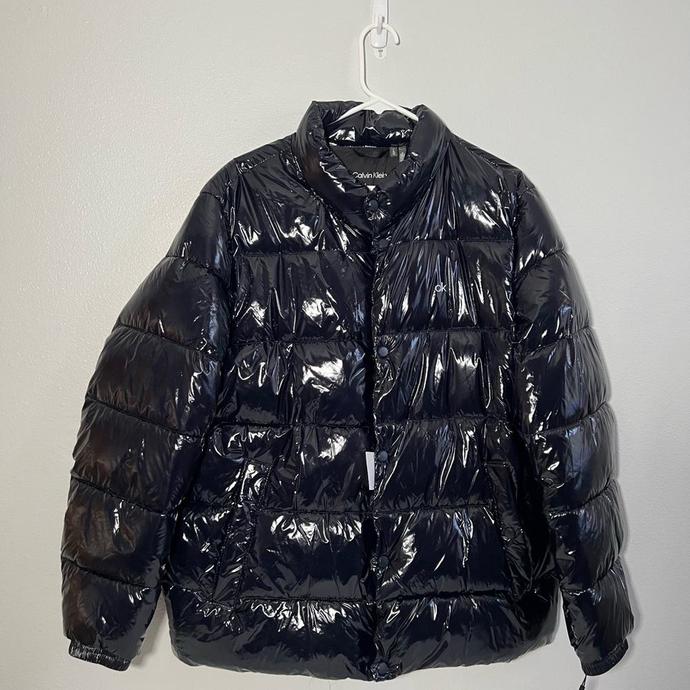 Calvin Klein Women's blue Puffer Jacket‎ size L $225 retail NWT